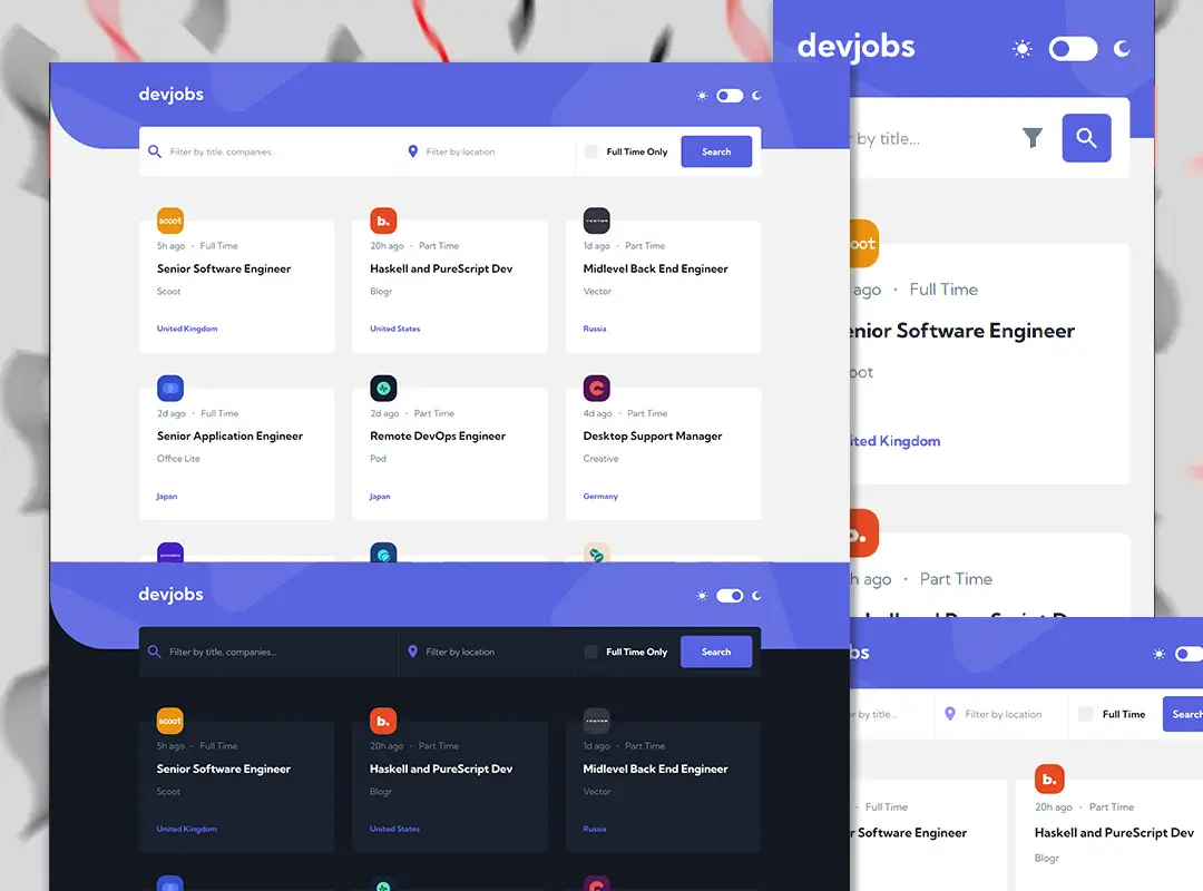 Devjobs web app screenshot